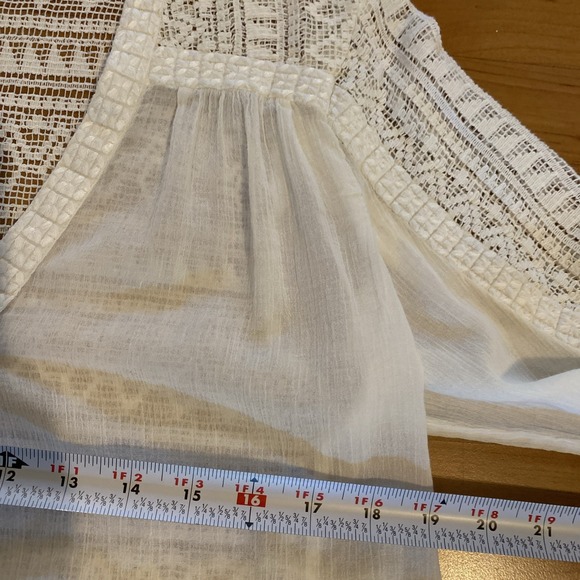 Fat Face Beachwear 100% Cotton Boho Popover Peasant Gauze White Top‎ -Size 10 - Picture 12 of 16